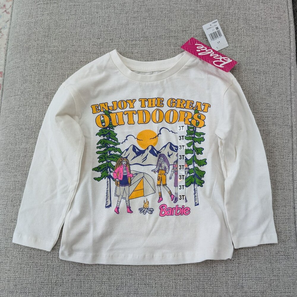 Toddler Girls 3T Barbie Great Outdoors Long Sleeve Shirt NWT
